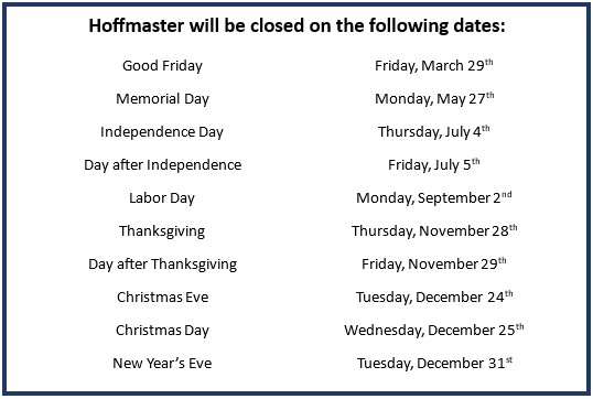 Closed Dates